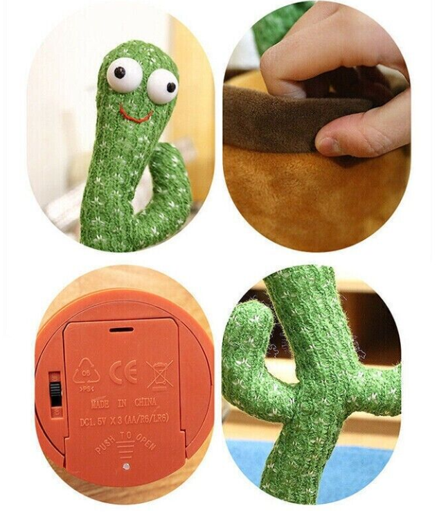Talking Toy Dancing Cactus Doll Speak Talk Sound Record Repeat Kawaii 120 songs