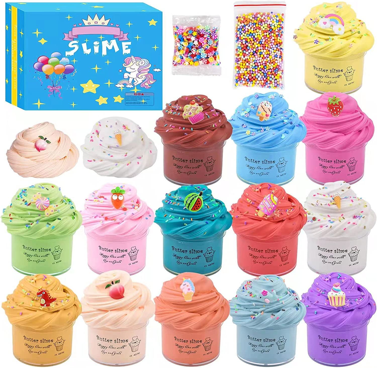 Super Mini Butter Slime Kit Scented Party Favor Gifts Non Sticky 14 Pack NEW