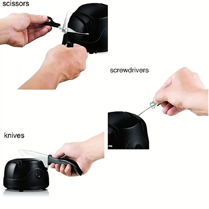 2-Stage 3-in-1 Electric Knife Sharpener,45W, Retractable Cord,Great For Knives, Scissors, Screwdrivers