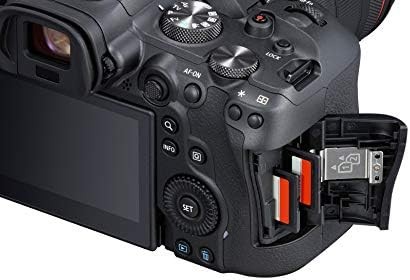 Canon EOS R6 Full-Frame Mirrorless Camera with 4K Video, Full-Frame CMOS Senor, DIGIC X Image Processor, Dual UHS-II SD Memory Card Slots, and Up to 12 fps with Mechnical Shutter, Body Only, Black