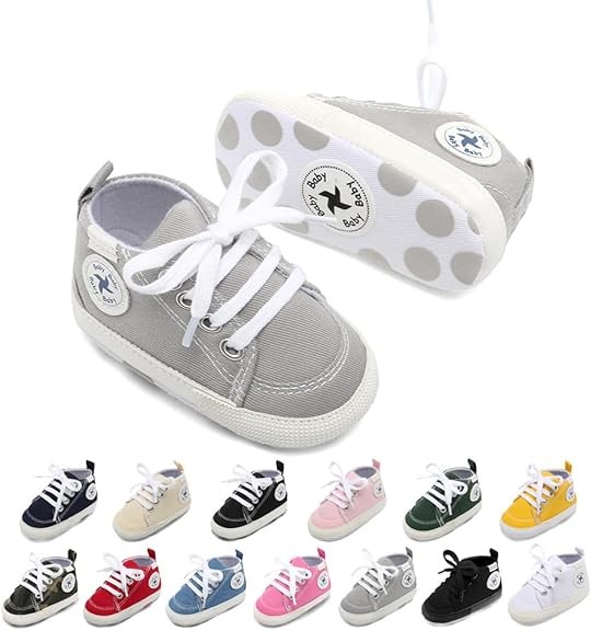Baby Girls Boys Shoes Soft Anti-Slip Sole Newborn First Walkers Star High Top Canvas Denim Unisex Infant Sneaker