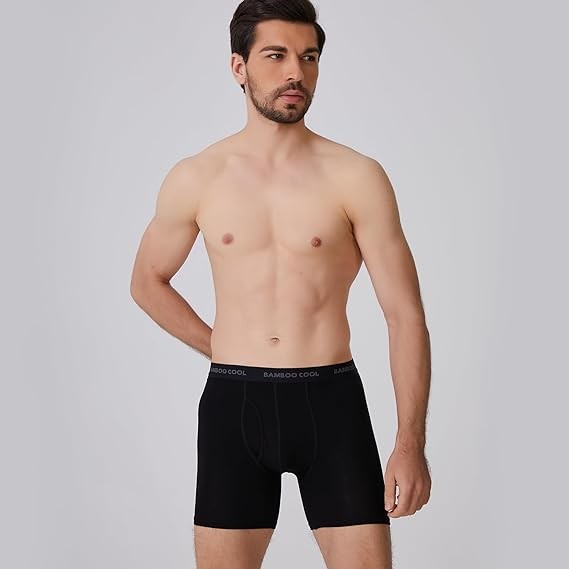 BAMBOO COOL Men’s Underwear boxer briefs Soft Comfortable Bamboo Viscose Underwear Trunks (4 or 7 Pack)