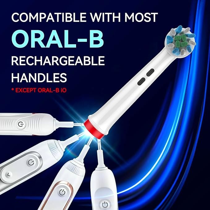 Professional Electric Toothbrush Replacement Brushheads for Family Gum Care, Twisted & Angled Bristles for Deeper Plaque Removal Case, 4Count