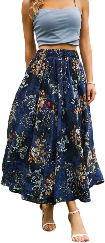 Abaadlw Maxi Skirts for Women with Pockets Long Midi Length Casual Skirt for Beach Party Holiday