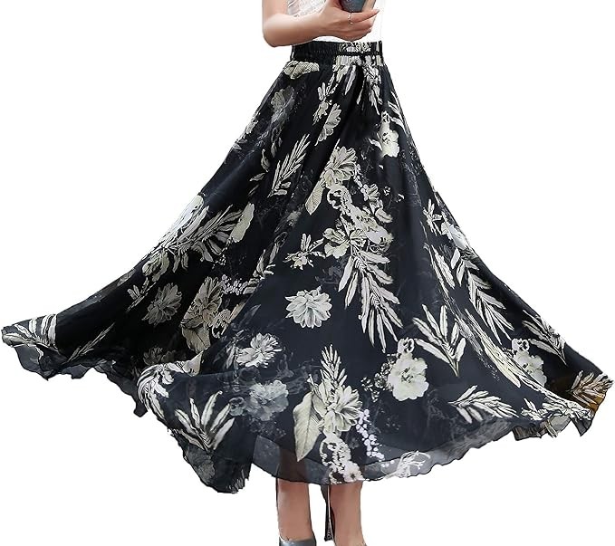 Radhy krishna fashions Tie Dye Yoga Trend Women's Sequined Crinkle Broomstick Gypsy Long Skirt