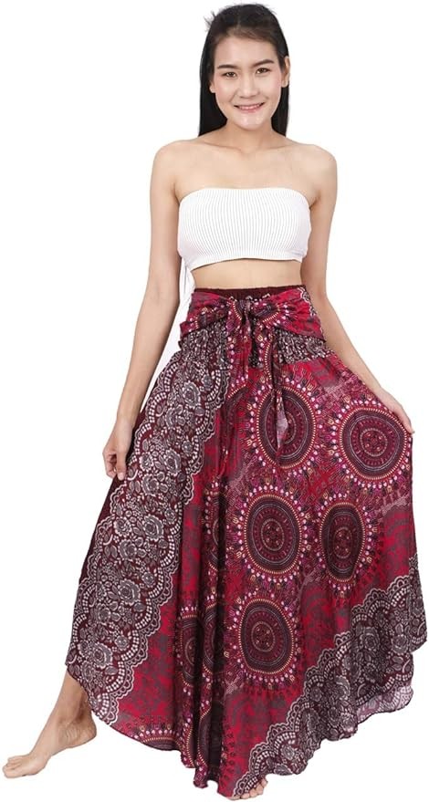 Banjamath® Women's Long Bohemian Style Gypsy Boho Hippie Skirt