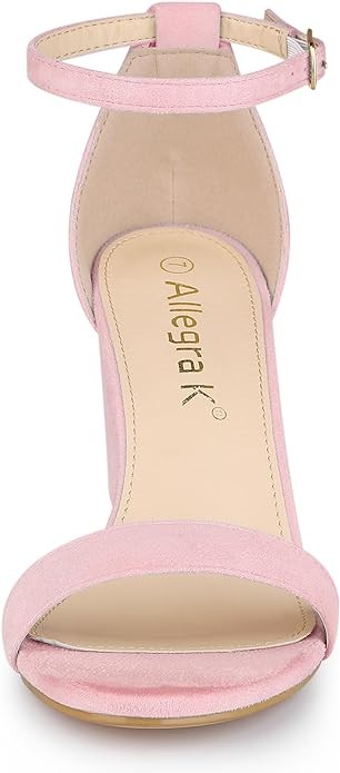 Allegra K Women's Buckle Ankle Strap High Chunky Heels Sandals