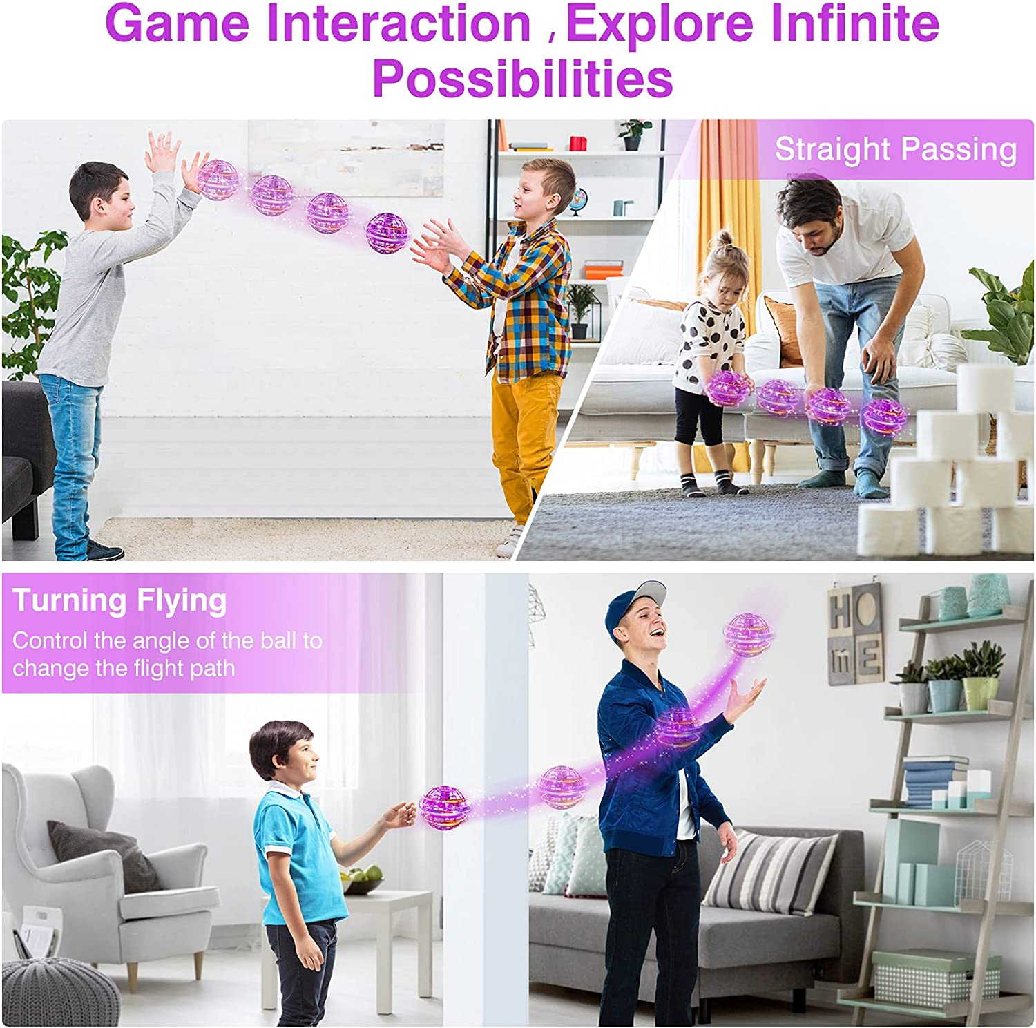 Flying Orb Ball, 2022 Upgraded Flying Ball Toy, Hand Controlled Boomerang Hover