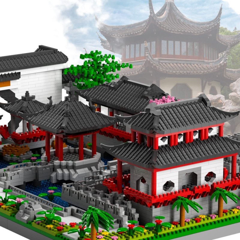 Lucky Doug STEM Building Toys Model Suzhou Garden Set - 3877 Pieces DIY Micro...