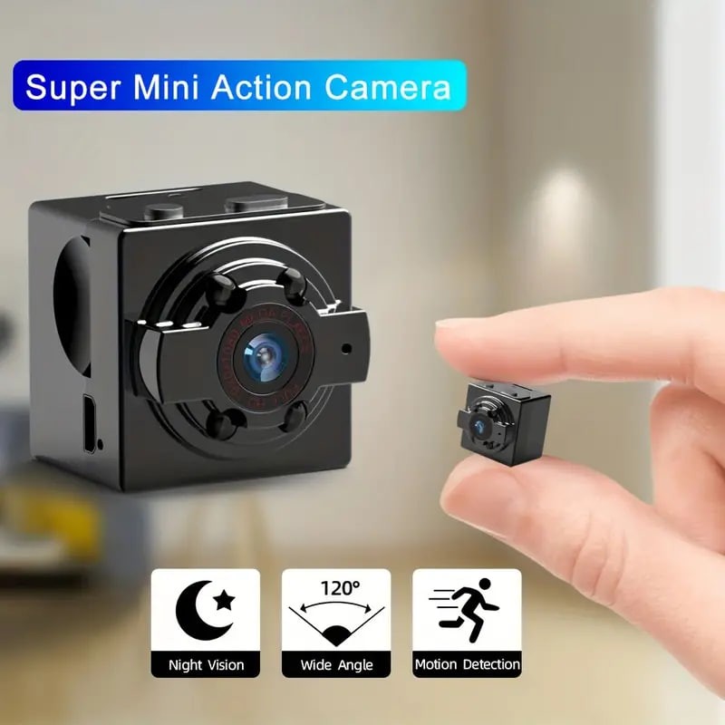 1pc Small Camera HD Portable Camera, Outdoor Sports Infrared Night Vision Mini Camera, Aerial Recorder Camera, Micro Cam SQ8