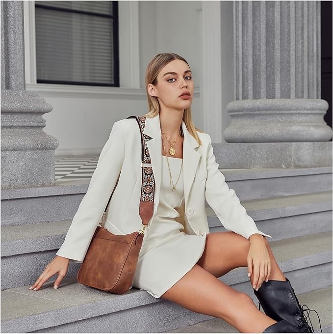 BOSTANTEN Crossbody Bags for Women Trendy Vegan Leather Hobo Purses Shoulder Handbags With Wide Shoulder Strap
