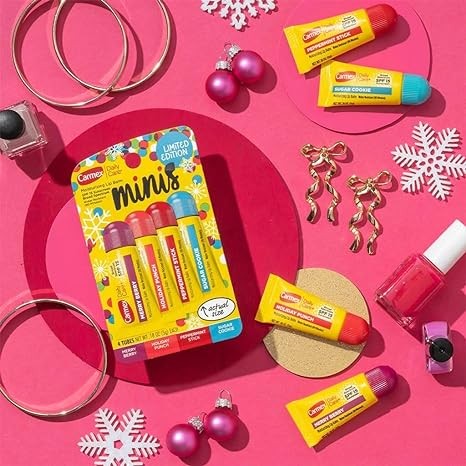 Carmex 4 Mini Tubes Daily Care Moisturizing SPF 15 Soft Lip Balm Limited Editio