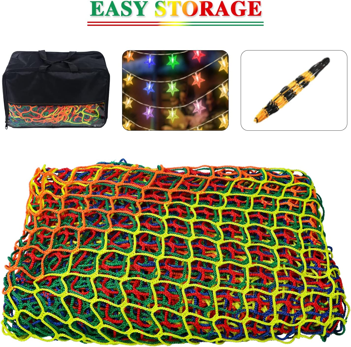 14.5' X 9.8' Kids Playground Play Safety Net - Polyester Climbing Cargo Net with