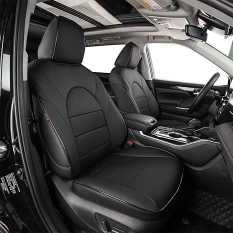EKR Seat Covers for SUV Toyota Highlander 2020 2021 2022 2023 2024 2025,2nd Row 40/60 Split,Car Seat Covers Front Seats Back Seat,Leather Seat Covers Full Set(Black) Visit the EKR Store