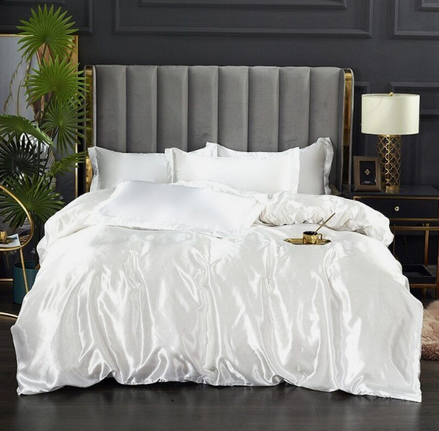 Mulberry Silk Bedding Set Duvet Cover Bed Sheet Pillowcase King Queen Full Twin