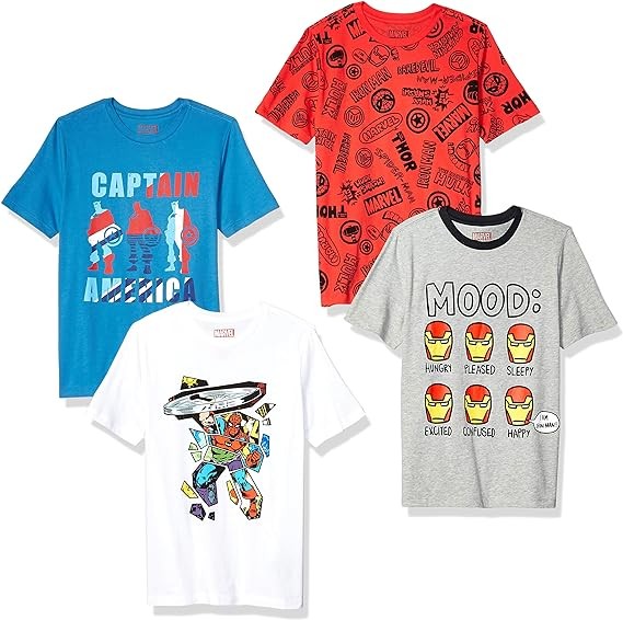 Amazon Essentials Disney | Marvel | Star Wars Unisex Kids and Toddlers' Short-Sleeve T-Shirts (Previously Spotted Zebra)
