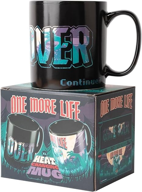 Grupo Erik Gaming Controller Holder Mug XL Heat Changing Mug One More Life | 52 cl - 520 ml - 17.6 oz | Coffee Mug | Tea Mug | Cool Gifts | Gamer Gifts | Gaming Accessories