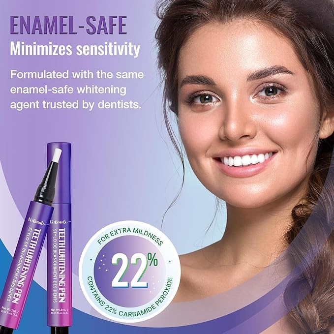 Teeth Whitening Pen Gel Kit: Tooth Whitener with Carbamide Peroxide for Sensitive Teeth - Professional Dental Stain Remover for an Instant Bright Smile