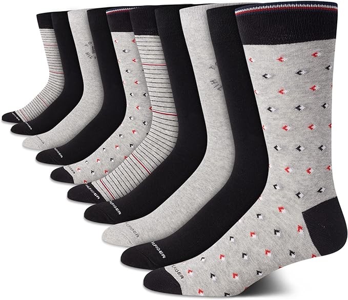 Tommy Hilfiger Men's Dress Socks - Classic Comfort Crew Sock (10 Pack)