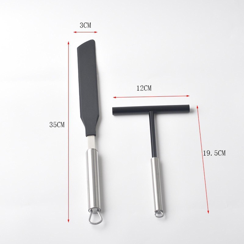 2x Crepe Spreader and Spatula Set Kitchen Accessories Cookware for Kitchen
