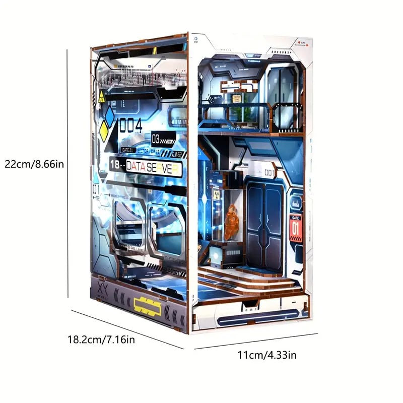 Bookshelf Set Miniature Assembly Scene Model Build DIY Toy House Kit Room, Home Bedroom Insert Decoration With Furniture Wooden Crafts Three-dimensional Jigsaw Puzzle Gift
