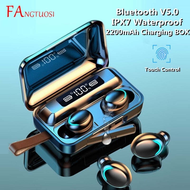 09 9D TWS Bluetooth 5.0 Earphones 2200mAh Charging Box Wireless Headphone Stere