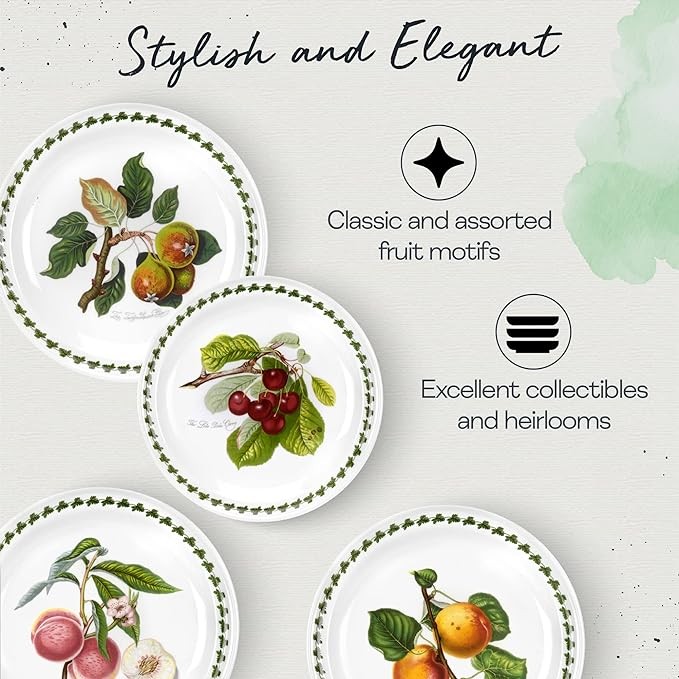 Portmeirion Pomona 24 Piece Earthenware Dish Set | Dinnerware Set for 6 | Dinnerware Set | Includes Dinner Plates, Salad Plates, Mugs, Cereal Bowls Multicolor