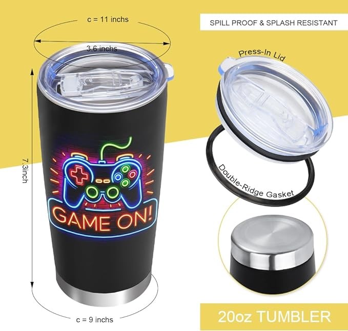 Video Gaming Gifts, Gamer Gifts, Gifts for Gamers, Cool Gamer Gifts for Men, Gaming Gifts, Gamer Gift Ideas, Gamer Girl Gifts, Gifts for Game Lovers, Gifts for PC Gamers - 20oz Tumbler