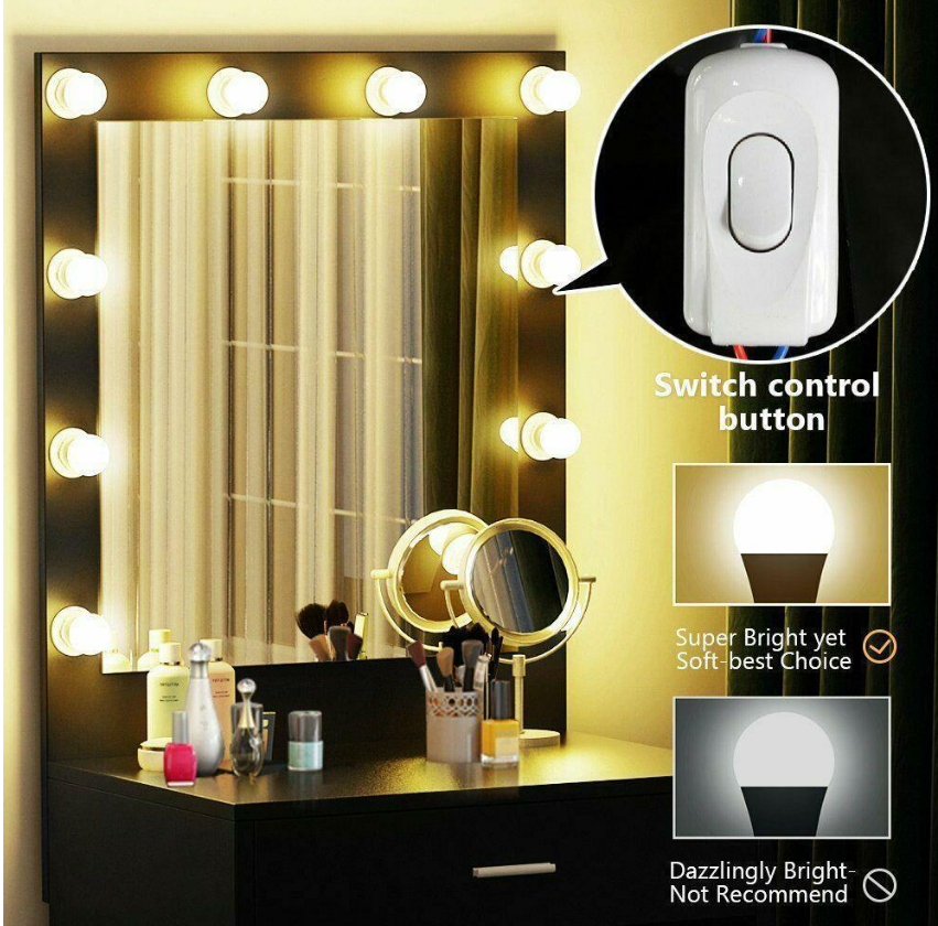 Vanity Set with LED Lighted Mirror Makeup Dressing Table Dresser Desk Table
