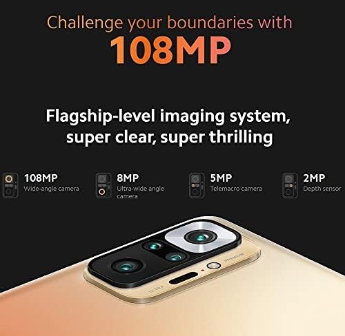 Xiaomi Redmi Note 10 Pro (128GB, 6GB) 6.67in, Snapdragon 732G, 5020mAh Battery, Dual SIM GSM Unlocked Global 4G LTE (T-Mobile, Metro) International Model (Fast Car Charger Bundle, Onyx Gray)