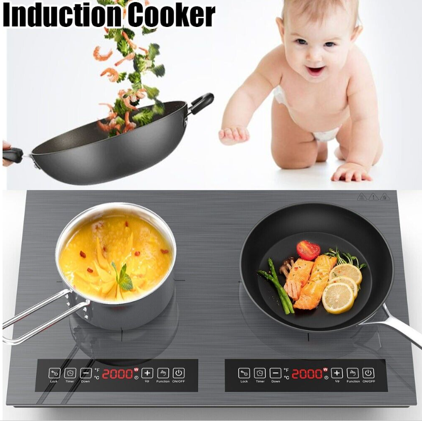 Induction Cooker 2 Burner Cooktop 1800W Digital 2 Burner Electric Cooktop