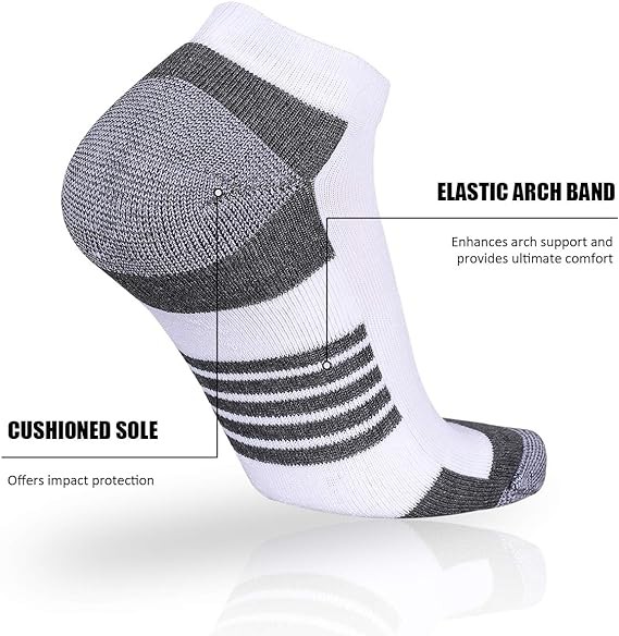 COOVAN 10 Pairs Mens Ankle Socks Men 10 Pack Low Cut Comfort Cushion Casual Socks