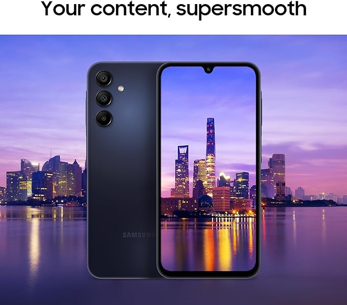 SAMSUNG Galaxy A15 5G A Series Cell Phone, 128GB Unlocked Android Smartphone, AMOLED Display, Expandable Storage, Knox Security, Super Fast Charging, US Version, 2024, Blue Black