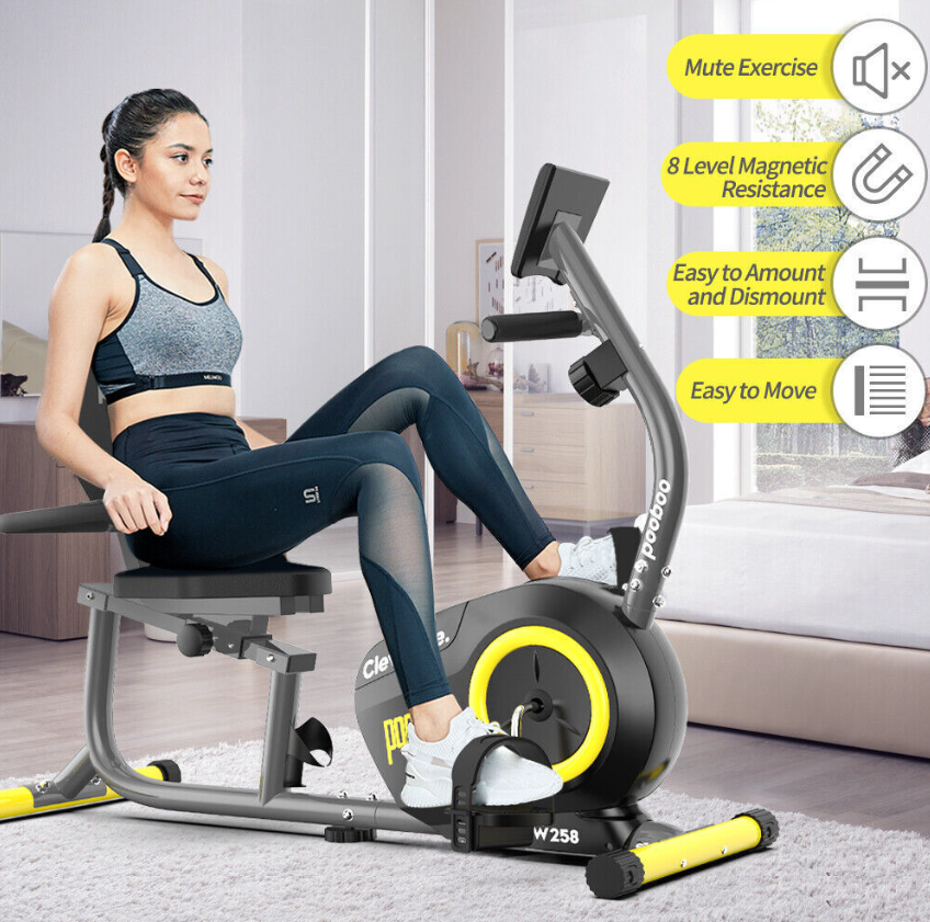 Home Stationary Recumbent Exercise Bike Bicycle Cycling Fitness Workout Cardio