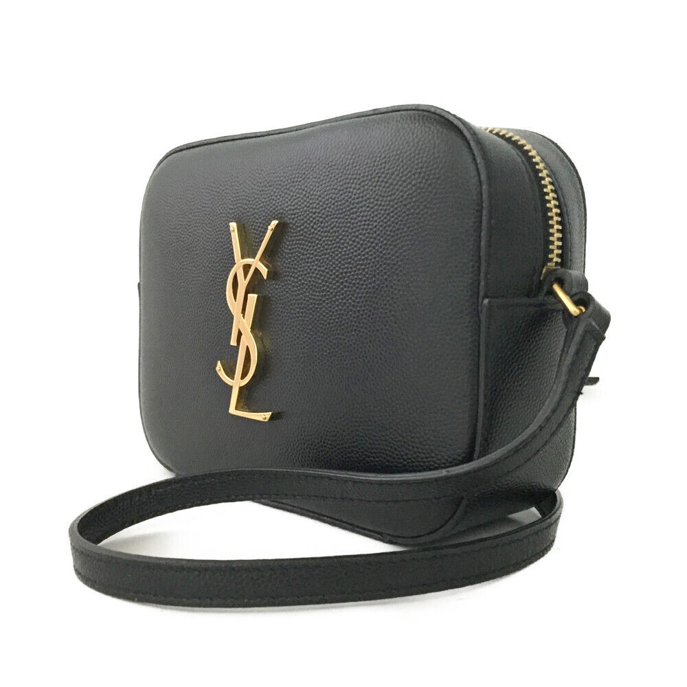 Saint Laurent Cassandra Black Leather Shoulder Bag/8M0796