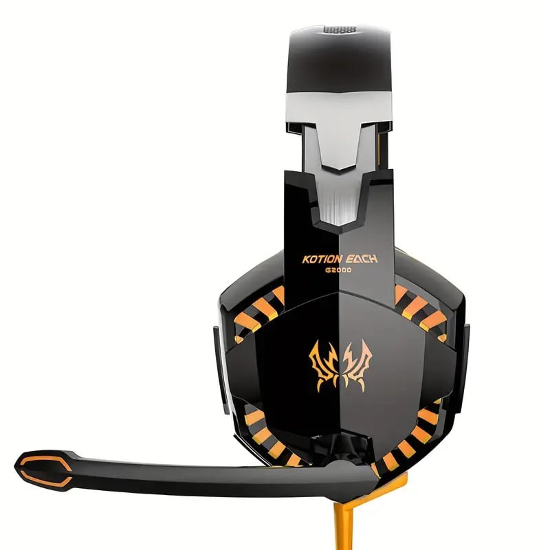 Upgrade Your Gaming Experience: G2000 Surround Stereo Gaming Headset with Noise Cancelling Mic, LED Lights & Soft Memory Earmuffs for PS5/PS4/Xbox One/Nintendo Switch/PC Mac