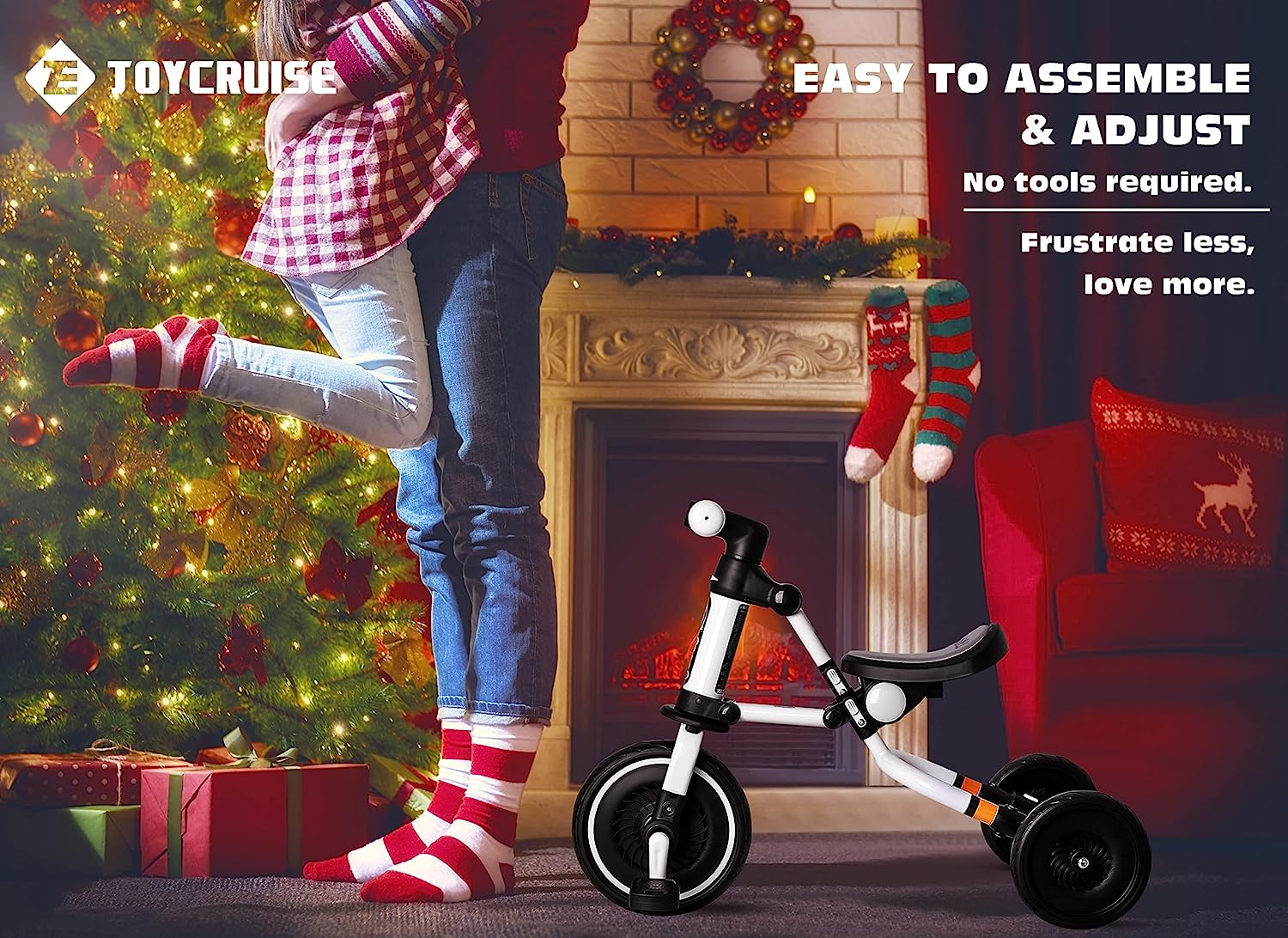 3 in 1 Kids Tricycle for Age 18 Months to 4 Years Old Kids, Toddler Baby Balance