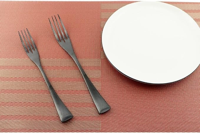 Uniturcky 24-Piece Flatware Set,Extra Thick Heavy Duty - 18/10 Stainless Steel Cutlery Sets,High Matte Black Finish Silverware Flatware Sets Service for 4,Use for Home,Kitchen Utensil Sets