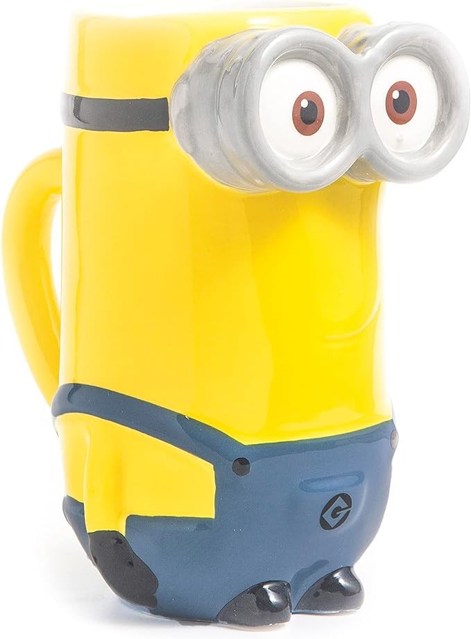 Zak Designs Despicable Me Kevin Minion 3D Sculpted Ceramic Coffee Mug for Hot Drinks, 14 oz