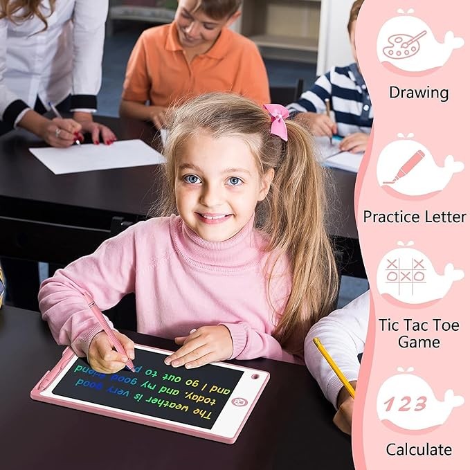 Hockvill LCD Writing Tablet for Kids 8.8 Inch, Kids Toys for Girls Boys Drawing Pad for 3 4 5 6 7 8 Year Old Kid, Toddler Drawing Doodle Board Travel Essentials Christmas Birthday Gift for Kids -Pink