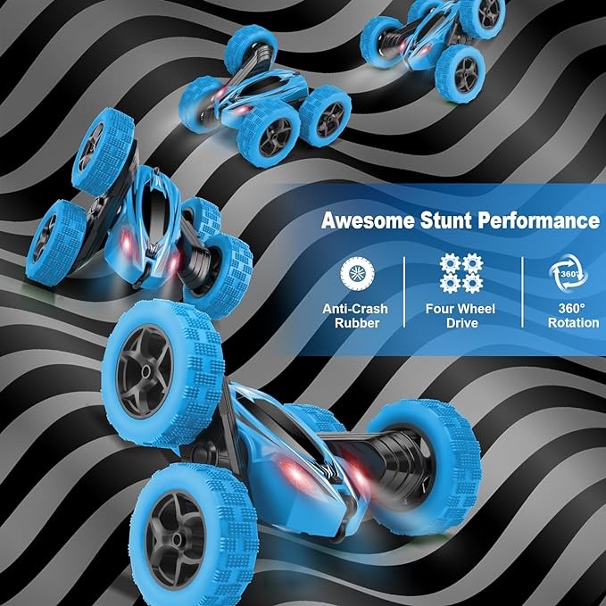 ORRENTE Remote Control Car, RC Cars Toys for Ages 5-7, 2.4GHz 4WD Fast RC Car Kids Toys for Ages 8-13, Double Sided 360° Rotating Monster Truck Toys for Girls RC Truck Toy Cars for Boys