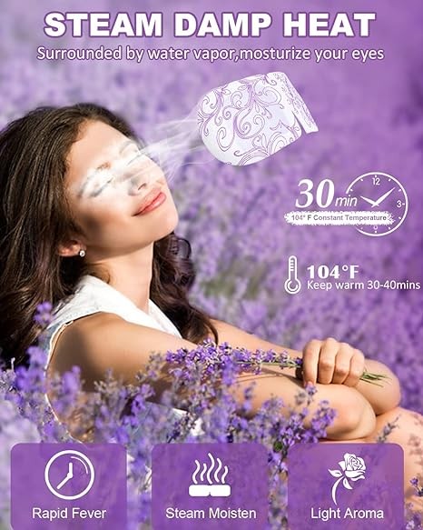 16 Packs Steam Eye Masks for Dark Circles and Puffiness Self Heated Eye Mask Disposable Sleep Mask Soothing Headache Relief Dry Eyes, Stress Relief Relief Eye Fatigue, Spa Gifts Travel Essentials