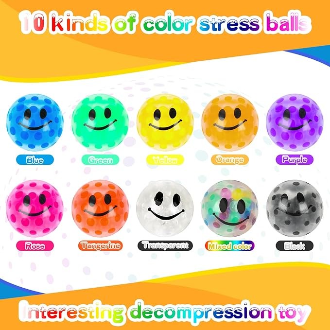 20 Pack Mini Stress Balls Set, Bulk Squishy Toys Fidget Toys for Adults, Squeeze Balls to Relax, Fidget Stress Toys for Party Favors,Birthday Gifts