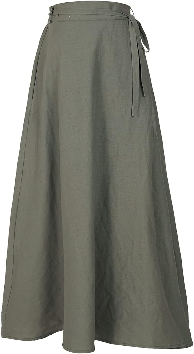 Wenrine Women's Knit Long Skirts Casual Stretchy High Waist Trendy A Line Solid Maxi Skirt