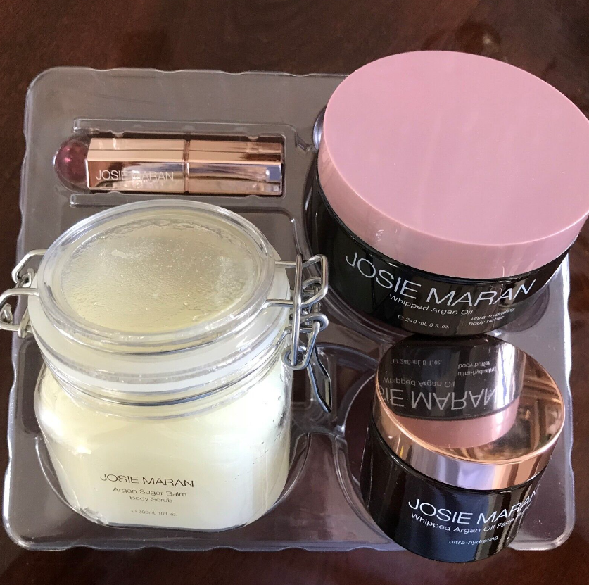 Josie Maran Whipped Argon Body Oil, Face Butter & Scrub Watermelon Revivers Set