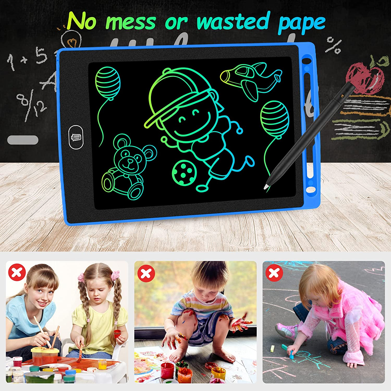 2 Pack LCD Writing Tablet, 8.5 Inch Toddler Colorful Doodle Board, Erasable Elec
