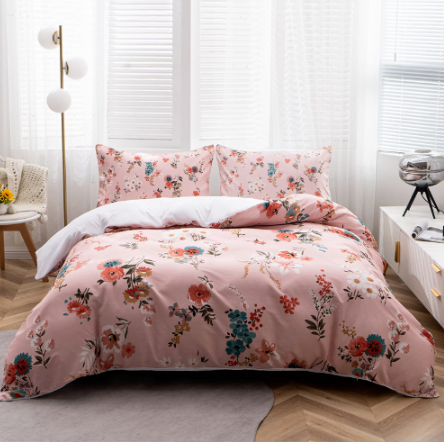 Botanical Leaves Duvet Cover Floral Print Soft Microfiber Cover With 2Pillowcase