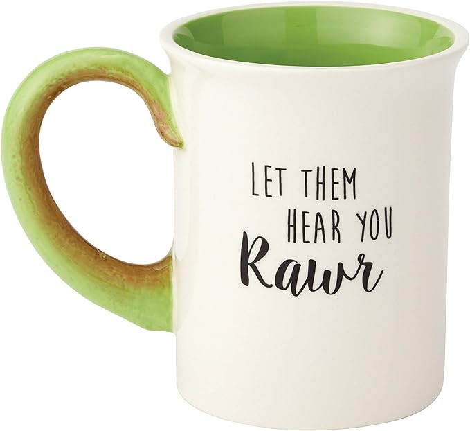 Enesco Our Name is Mud “Tea Rex� Stoneware Coffee, 16 oz. Sculpted Mug, Green,6000549