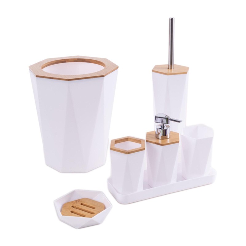 Bathroom Accessories Set Toothbrush Cup Soap Dispenser Toilet Brush Toothbrush