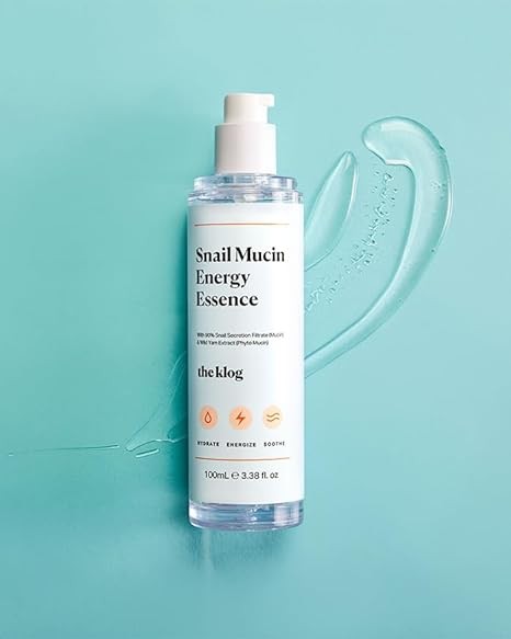 The KLOG Snail Mucin 90% Energy Essence 3.38 Fl.Oz 100ml, Hydrating Serum for Acne-Prone, Dry, Dehydrated Skin, Cruelty Free Korean Skincare